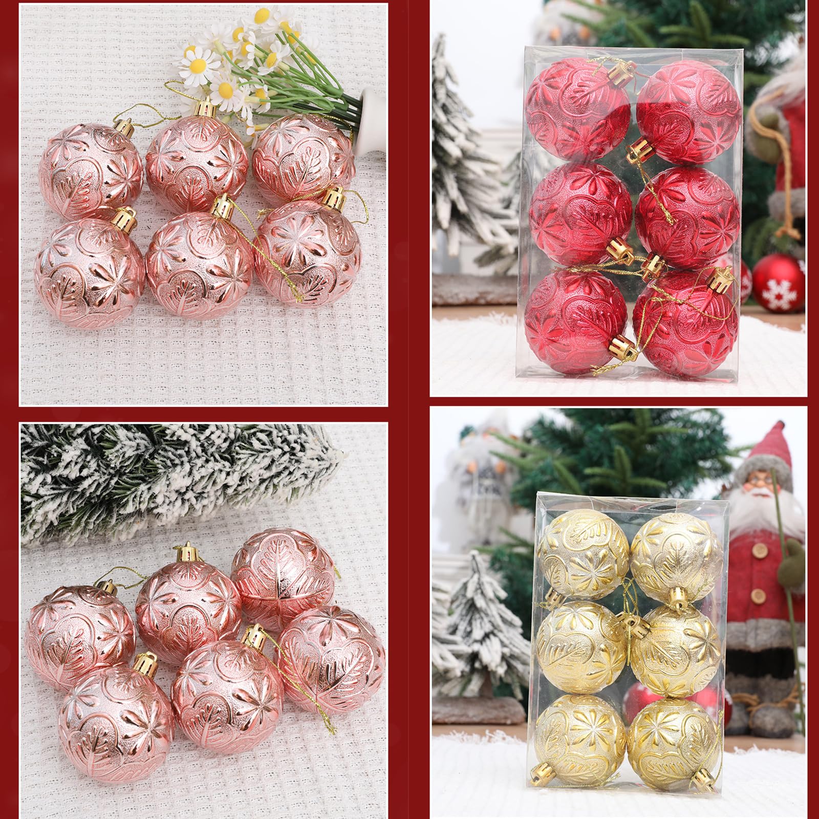 Elegante adorno de bolas galvanizadas distintivas bolas de árbol de Navidad decoraciones de festivales para colgar estacional