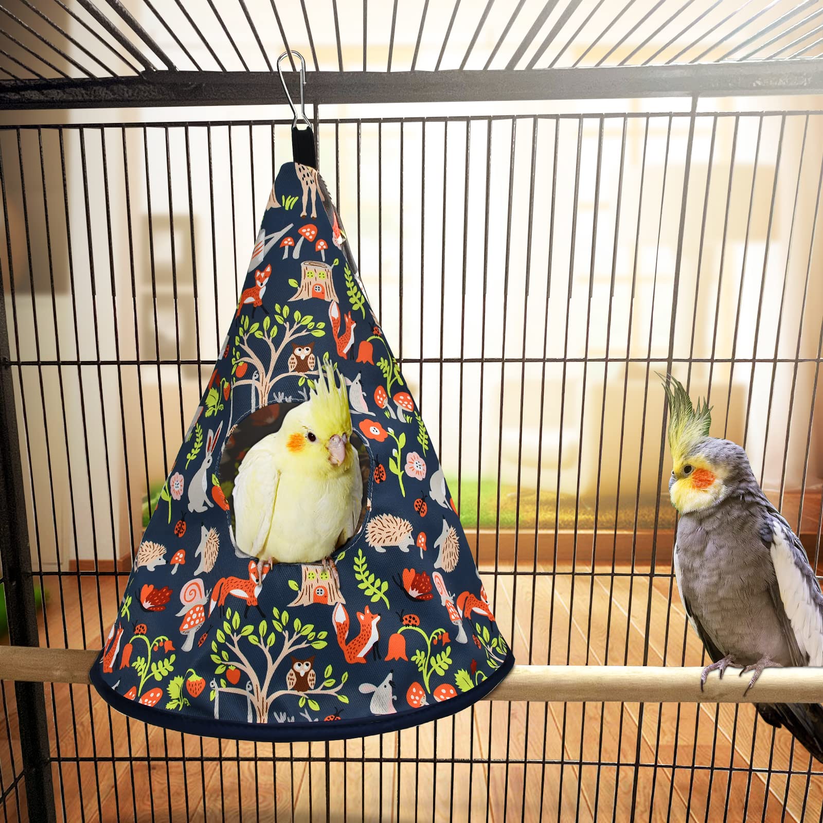 Cama de nido de pájaros para todas las estaciones, hamaca colgante para pájaros, cama para dormir, loro, cama escondite, tela de poliéster, lavable para periquitos, cacatúas, periquitos, periquitos,