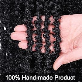 ZRQ 2 Packs Butterfly Locs 30 Inch Black Distressed Faux Locs Crochet Braids Hair Extensions Goddess Locs Pre-looped Synthetic Soft Locs For Women 1B