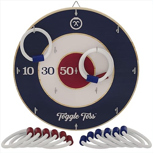 Toggle Toss - Juego oficial de lanzamiento de anillos para montar en la pared, divertidos juegos de bar y juegos de pared para sala de juegos o