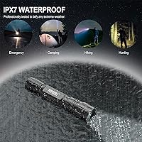 Vista 7 de Feyachi linterna táctica LED recargable de 1500 lúmenes con protección IPX7, 4 modos, luz para arma, linterna con montaje Picatinny incluida