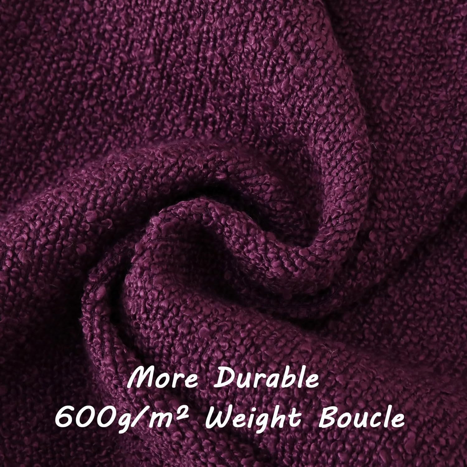 FUTEI Pack of 2 Purple Decorative Throw Pillow Covers 22x22 Inch Soft Cozy Solid Boucle Textured Cushion Case,Modern Home Decor for Couch Bed Living Room