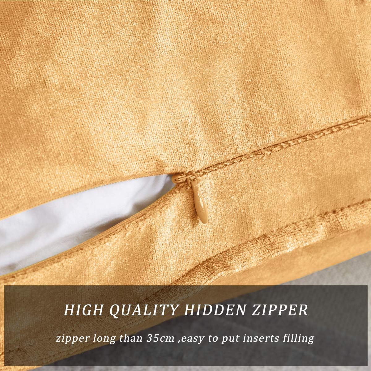 GIGIZAZA Velvet Decorative Throw Pillow Covers 18x18 Cinnamon Orange Square Couch Sofa Pillow Covers Pack of 2 - Image 3