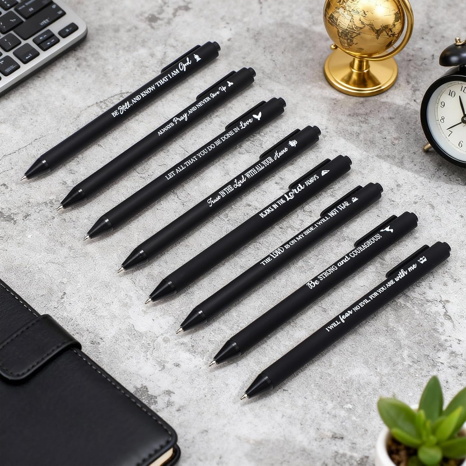 80 Pcs Bible Verse Pens Christian Ballpoint Pens Inspirational Quotes Writing Tool Small Retractable Tiny Black Ink Religious Gifts for Women Men Office School (Black) - Image 5