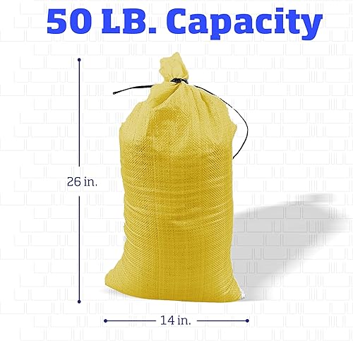 Miniatura 7 de DURASACK Bolsas para arena resistentes con cordón de amarre, de polipropileno, vacías, 1600 horas de protección ultravioleta, capacidad de 50