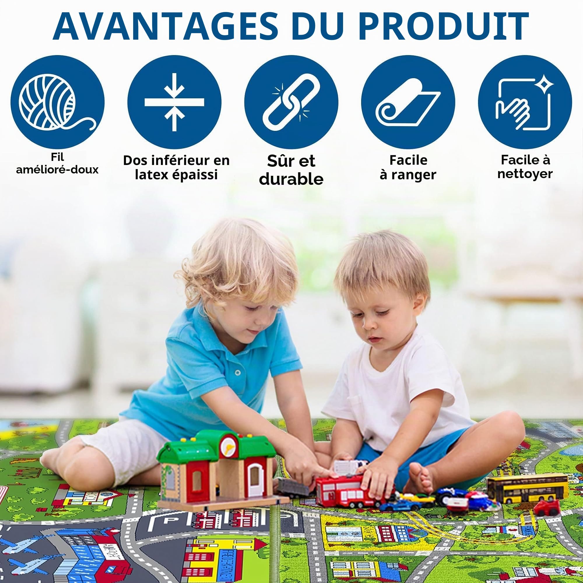 Booooom Jackson Tapis de Jeux Voiture