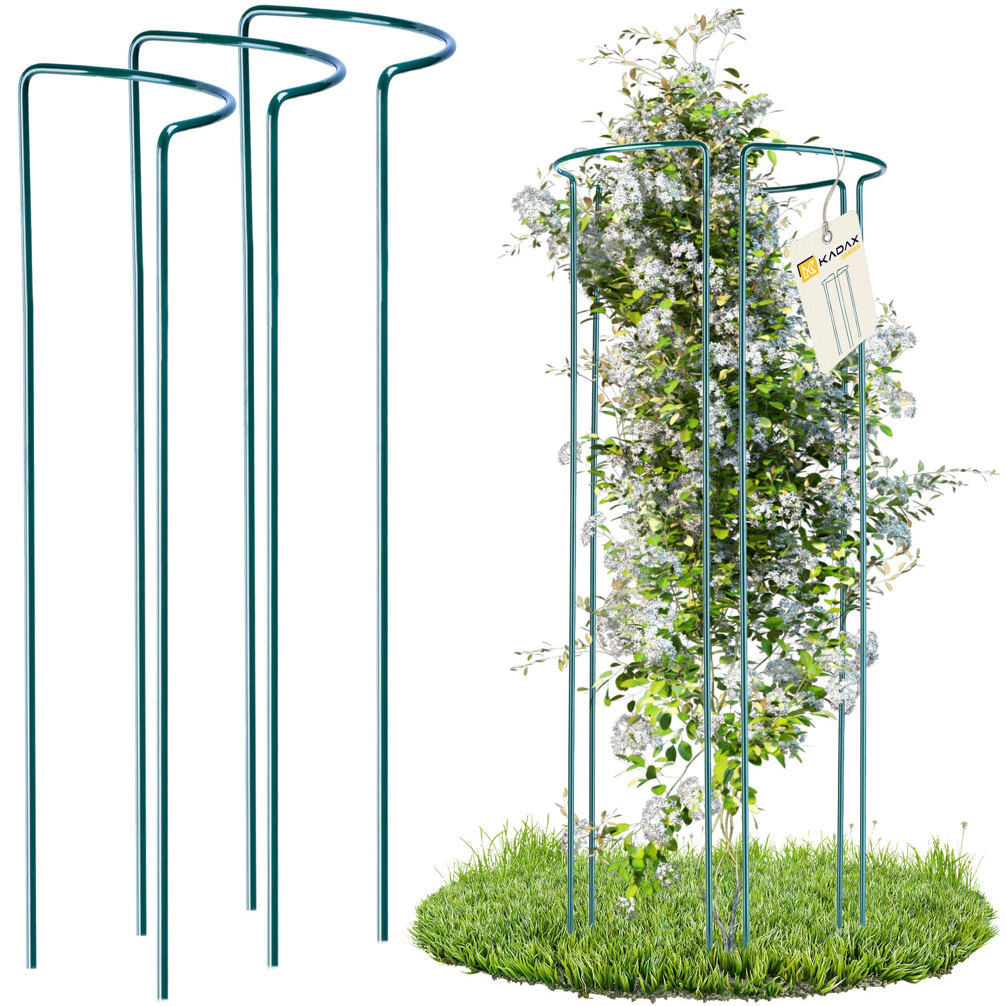 KADAX 3er Set Pflanzenhalter, Pflanzensttze aus Stahl, halbrunde Rankhilfe  fr Pflanzen, Garten, wetterfester Blumenhalter, Staudenhalter,  Strauchsttze, Blumensttze, freistehend (Hhe: 90 cm) : Amazon.de: Garten