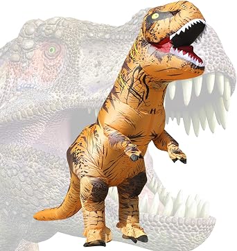 JASHKE Inflatable Dinosaur Costume for Adult Halloween Dinosaur Costumes Blow up T rex Costume for Adults