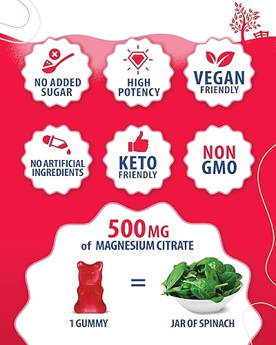 Miniatura 4 de SUNNY SAM Gomitas de magnesio para niños y adultos - 500 mg - Masticables de magnesio calmantes - Suplemento masticable de citrato de magnesio para