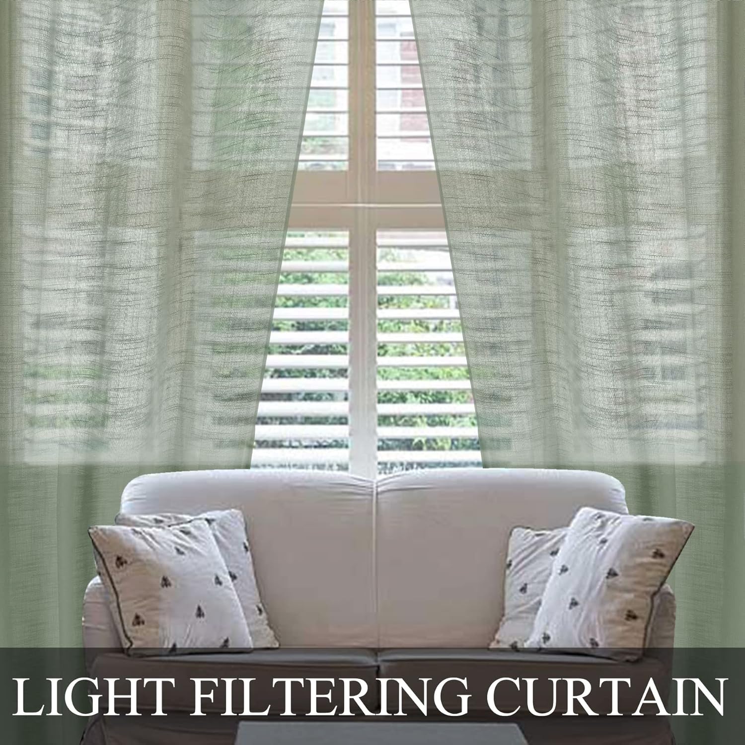 Fcosie Extra Long Curtains 10-24 ft Length, Linen Drapes for High Ceilings, Tall Curtains for High Living Room, Loft Drapes with Grommets Light Filtering Window Treatments (Sea Foam, 50" W x 156" L)
