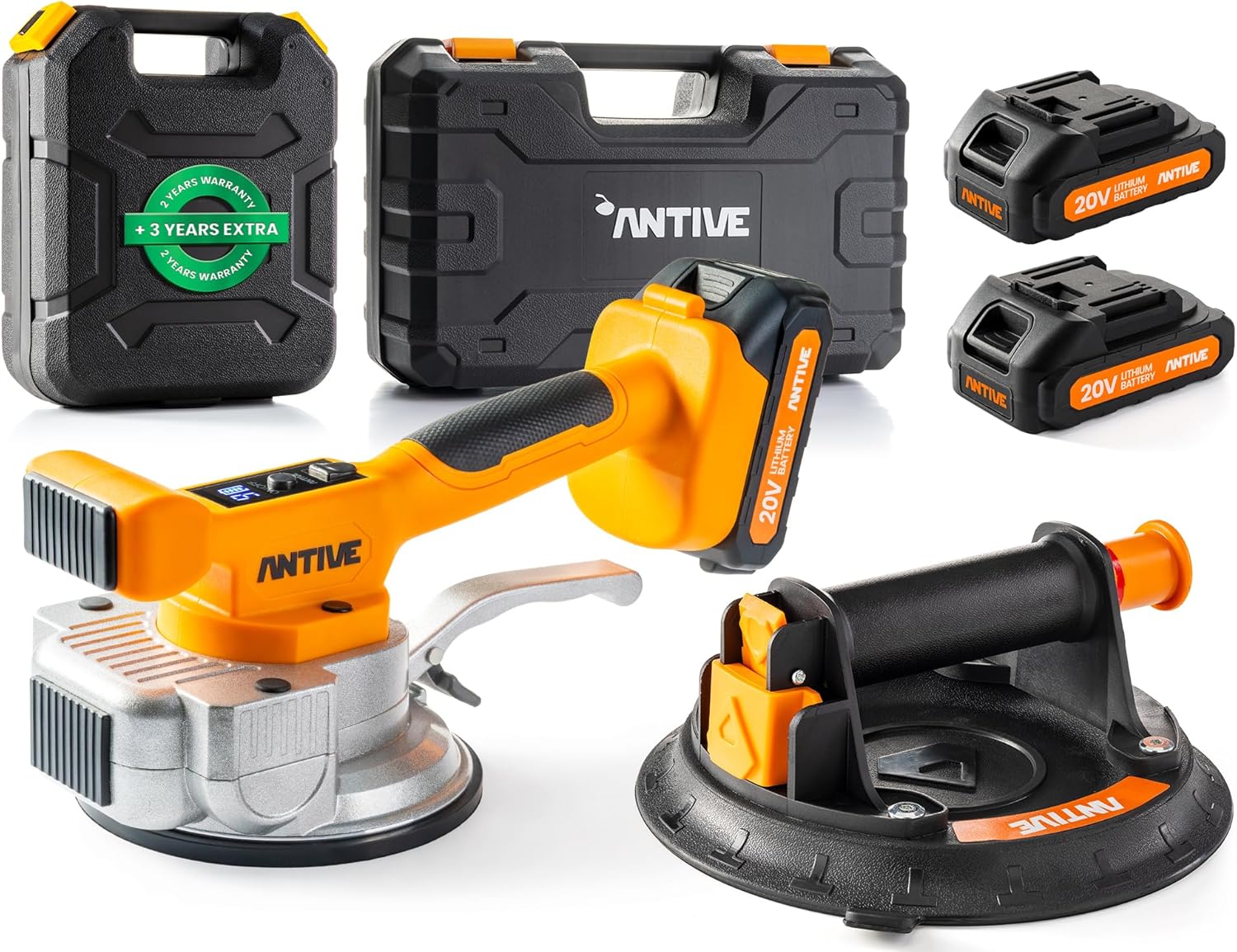 Tile Vibration Tool Kit Compatible with DeWalt Batteries via Included Adapter, Cordless Tile Vibrator for Large Format Tile Installation with 9 Speeds and 110 lb Suction Cup
