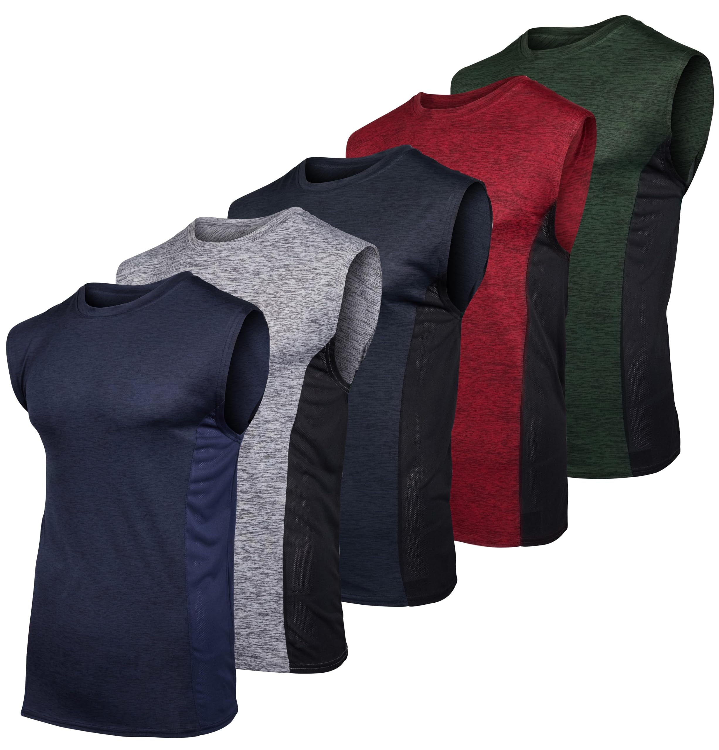 Real Essentials3 Pack: Men's Dry-Fit Active Muscle Tank Top Standard  and Big Tall Sizes (S-5XLT)