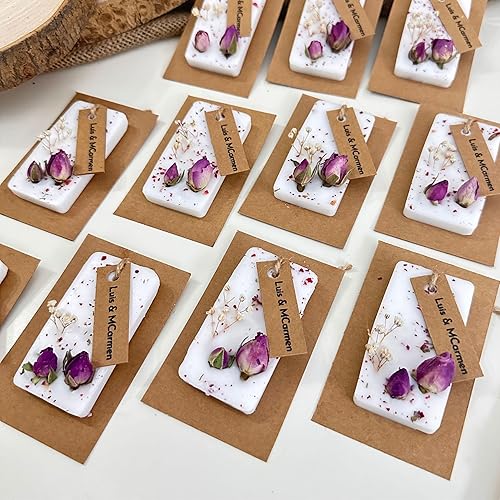 Miniatura 8 de Personalized Hanging Aromatherapy Scented Sachet Fresheners for Drawer  Dried Flower Soy Wax Wedding Favor for Guests  Christmas Hanger Set in Bulk
