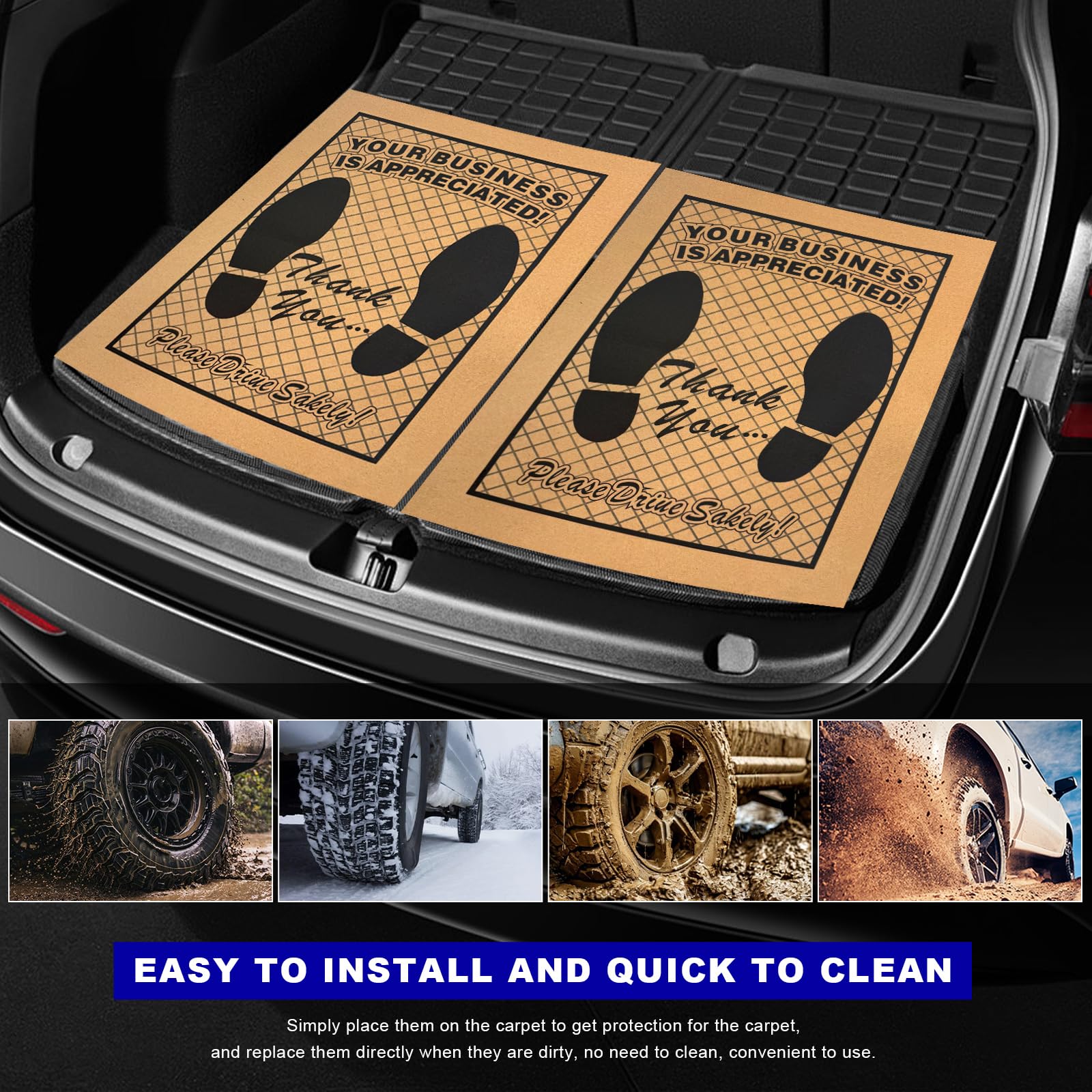 50 PCS Car Paper Floor Mats 19 1 x 15 4 Disposable Automotive Floor Protective Cover Temporary Foot — view 7