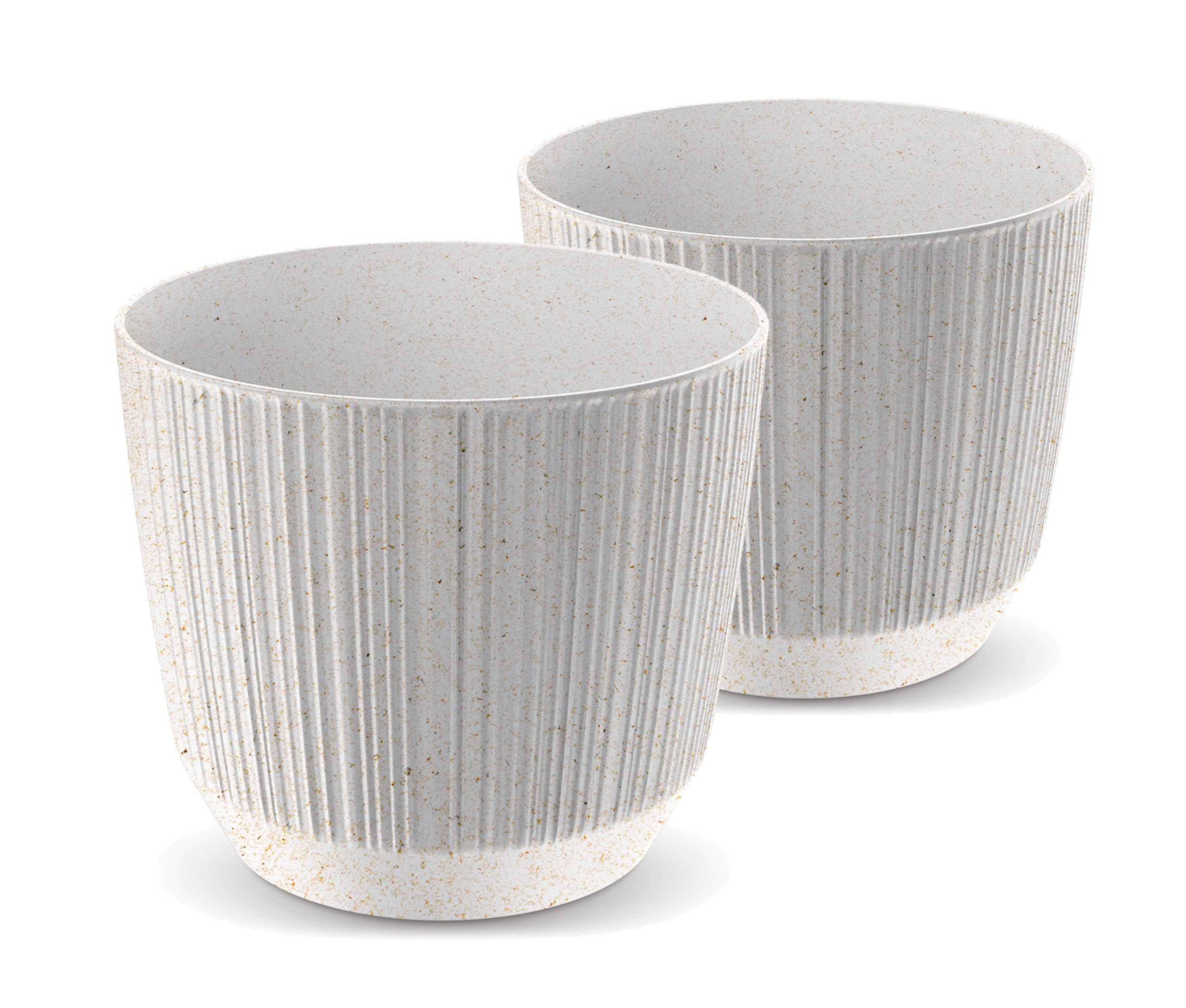 Tymar Blumentopf,Übertopf, 2er-Pack, Blumenübertopf aus Kunststoff, Matte, Runde Form (ø 13 cm, (2pack) ECO Weiß)