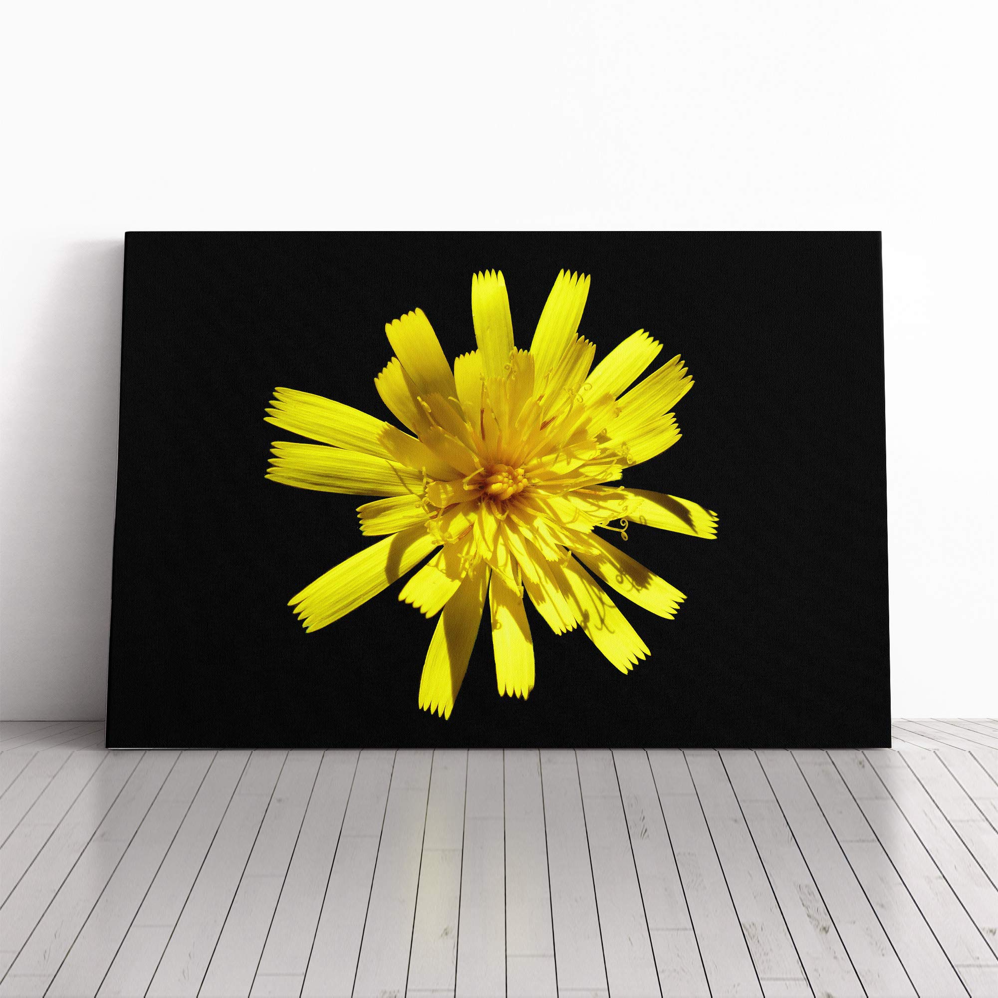 Flower Macro Yellow Canvas Print | Gallery Wrapped 30mm Frame Wall Art | 30x20 inches | Ready to Hang | Modern Floral Picture | Living Room Bedroom Lounge Office