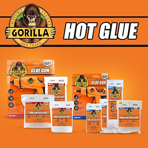 Miniatura 7 de Gorilla - Kit de pistola de pegamento caliente, de doble temperatura, con barras de pegamento caliente.