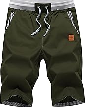 Tansozer Short Homme en Coton Casual Pantalon Slim Fit Taille éLastiquéE Short
