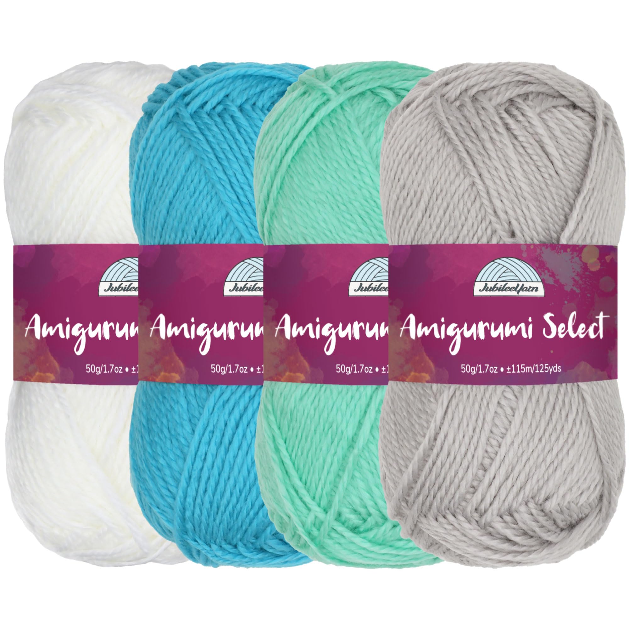 Hilo acrílico para bebé JubileeYarn Amigurumi Select surtido 86 de 4 madejas