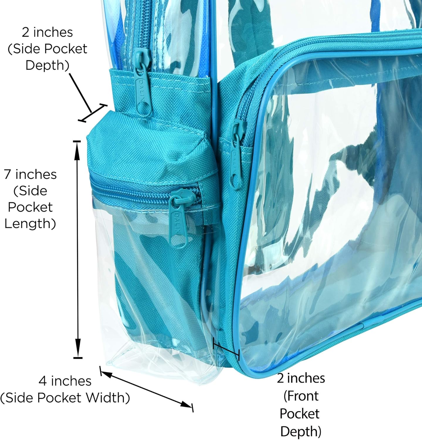 DALIX Wholesale Clear Backpacks Small Book Bags 50 Pc in Teal