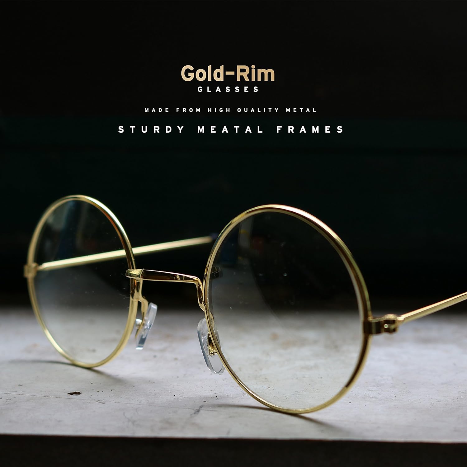 Buy Gold Rimmed Round Costume Glasses Pair at Ubuy Kuwait