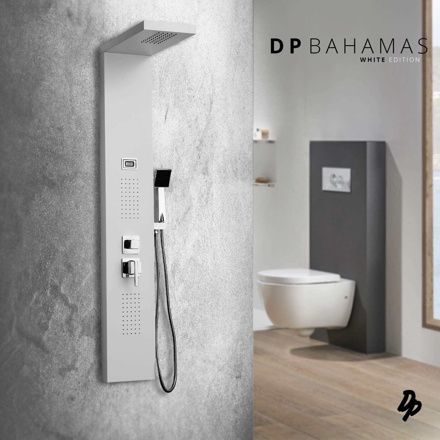 DP Grifería Bahamas - Columna de hidromasaje en aluminio, Blanco