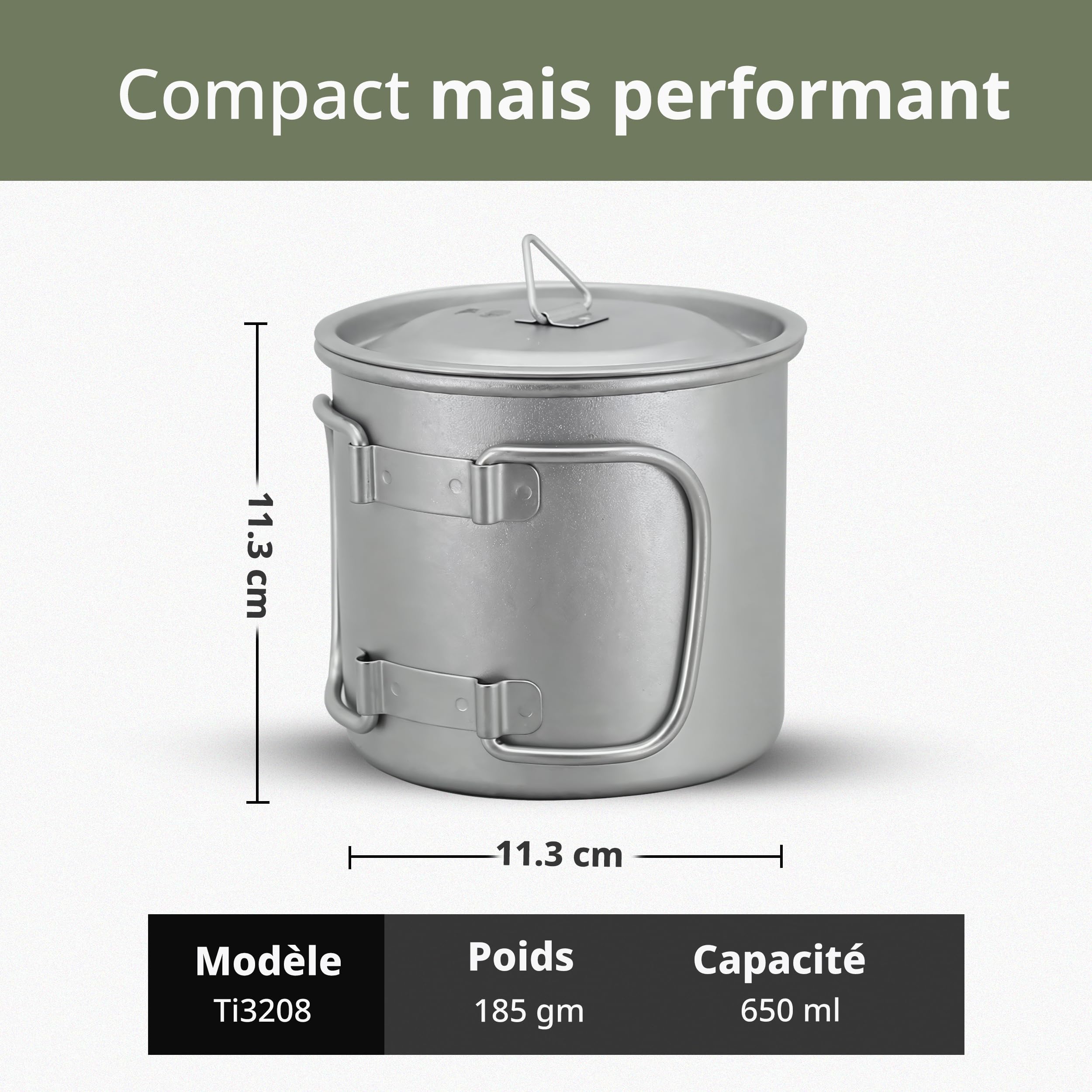 Keith Titanium Mug en Titane à Simple Paroi, Mug de Voyage Portable avec Couvercle et Poignée Pliable, Idéal pour le Café, le Camping, la Randonnée, le Bivouac et les Pique-Niques