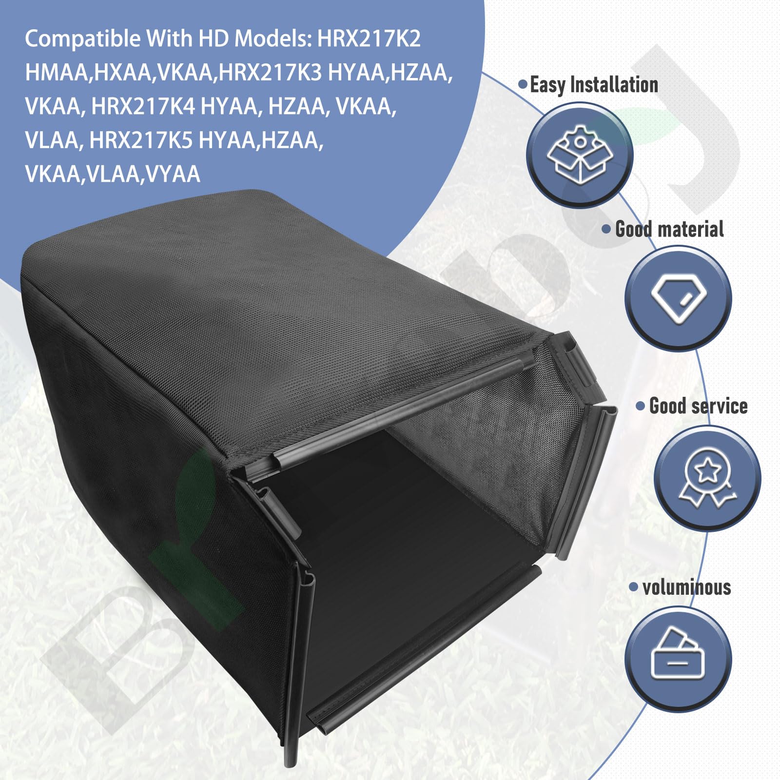 Bolsa para cortacésped 81320-VH7-D00 compatible con Hon - da HRX217 K1-K6 HMAA HXAA HYAA HZAA VKAA No incluye marco】 Sustituye a 81320-VH7-000