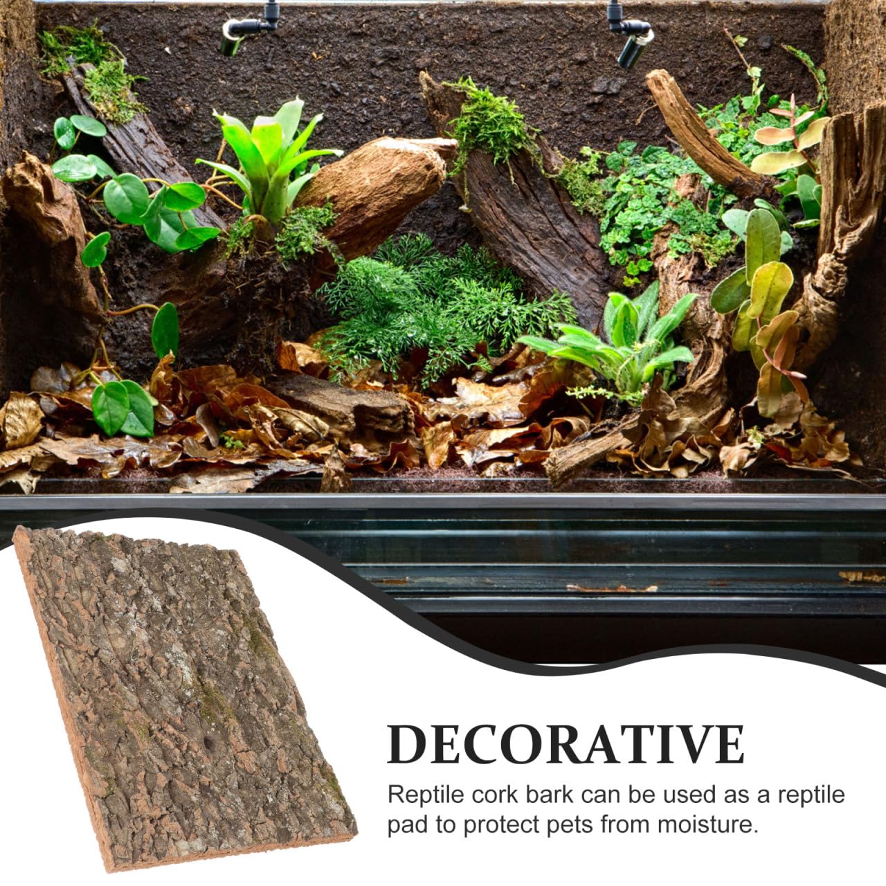 BESPORTBLE Natural Cork Bark Background: 40X30Cm Reptile Climbing Platform for Reptile Decor Lizard Tank Background Terrarium Decor for Bearded Dragons Geckos - Image 2