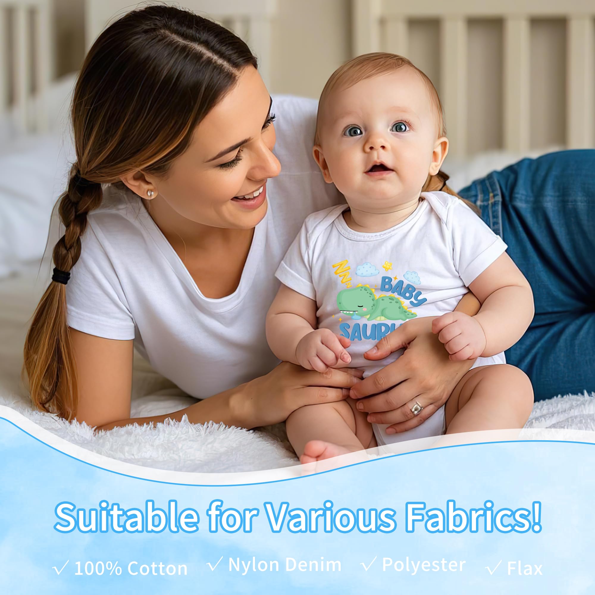 36 hojas de juegos de baby shower, transferencias termoadhesivas para camisetas, lindas transferencias DTF para bebé, transferencias de calor listas para presionar, parches de vinilo para
