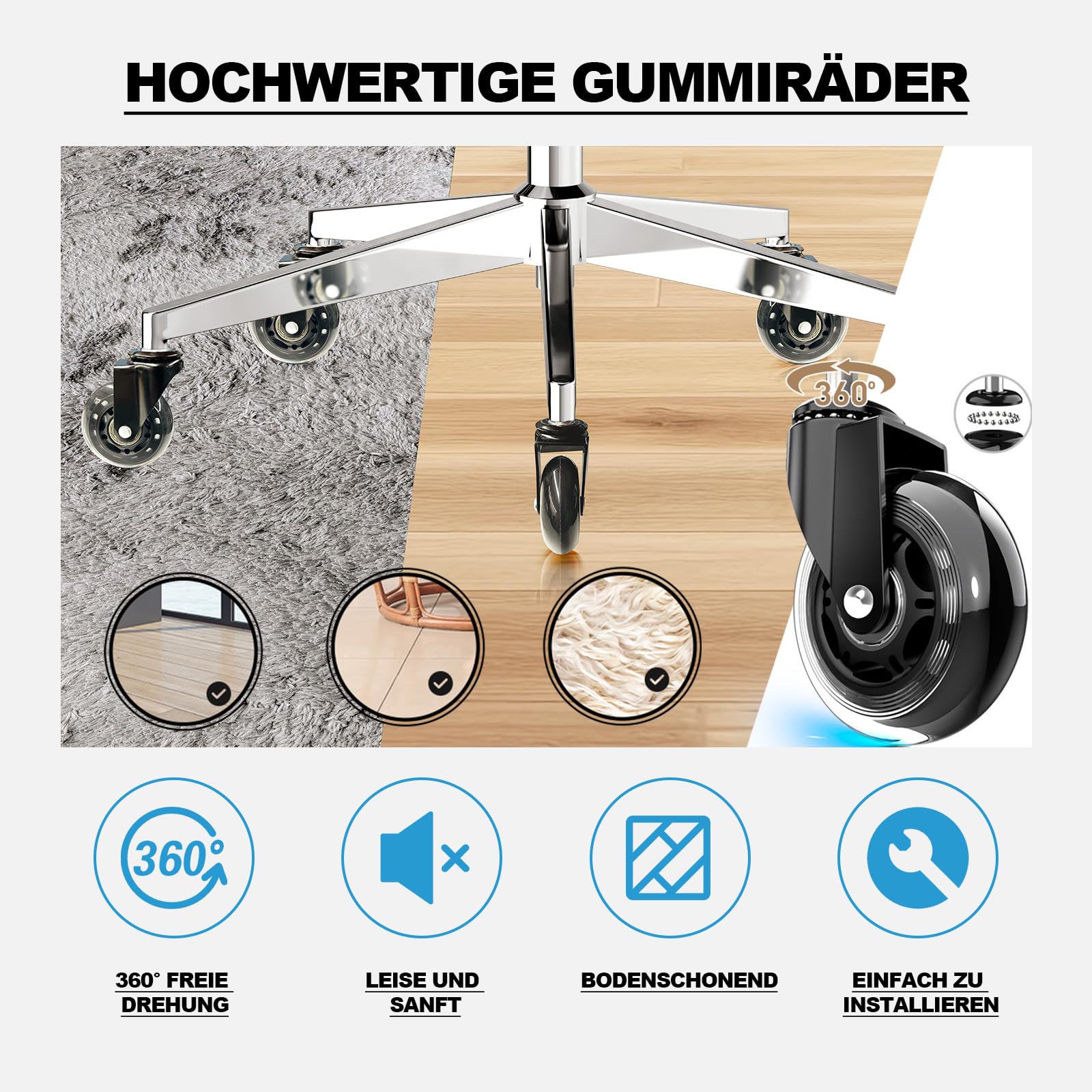 MELOKEA Bürostuhl Ergonomisch 200kg mit Verstellbarer Rückenlehne | Ergonomischer Schreibtischstuhl für große Menschen und langes Arbeiten mit Lendenstütze, 4D-Armlehnen, Sitztiefe Verstellbar