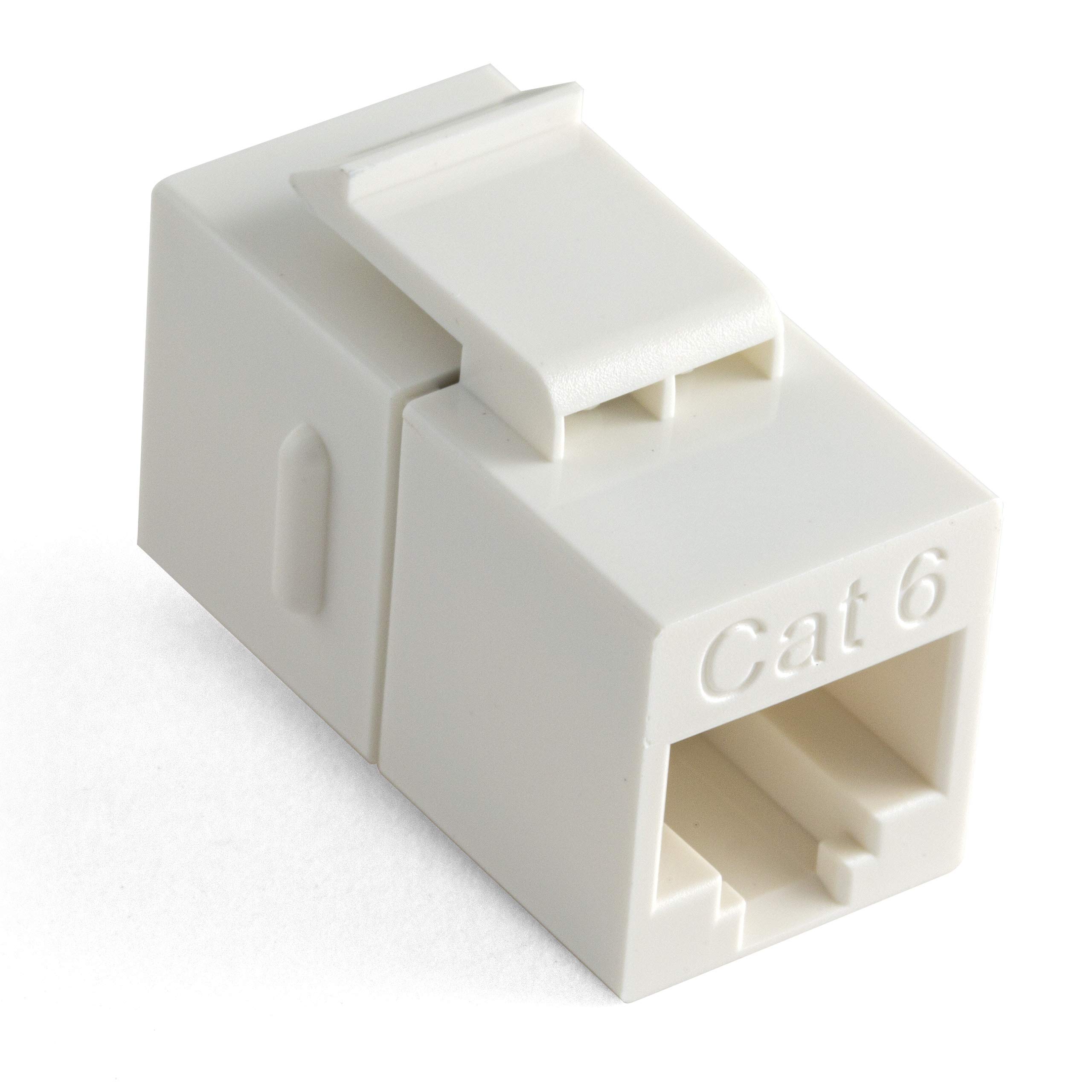 NTW CAT6 Slim Straight F/F feed-through White Snap-in Keystone Coupler Jack NKY-FF/C6S-WH
