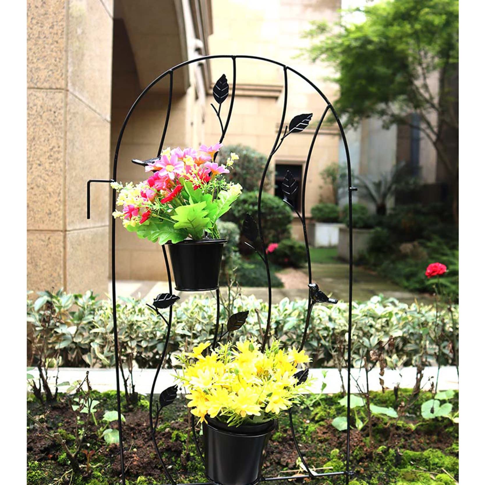 ZYFA Beetzaun Beetbegrenzung aus Metall Rankhilfe Gartenzaun Rankgitter Garten Gartenstecker Gartenpfähle Rasenkanten Gartenzäune Pflanzenstützen für Gartendeko,Deko Für Kletterpflanzen,Dekozaun
