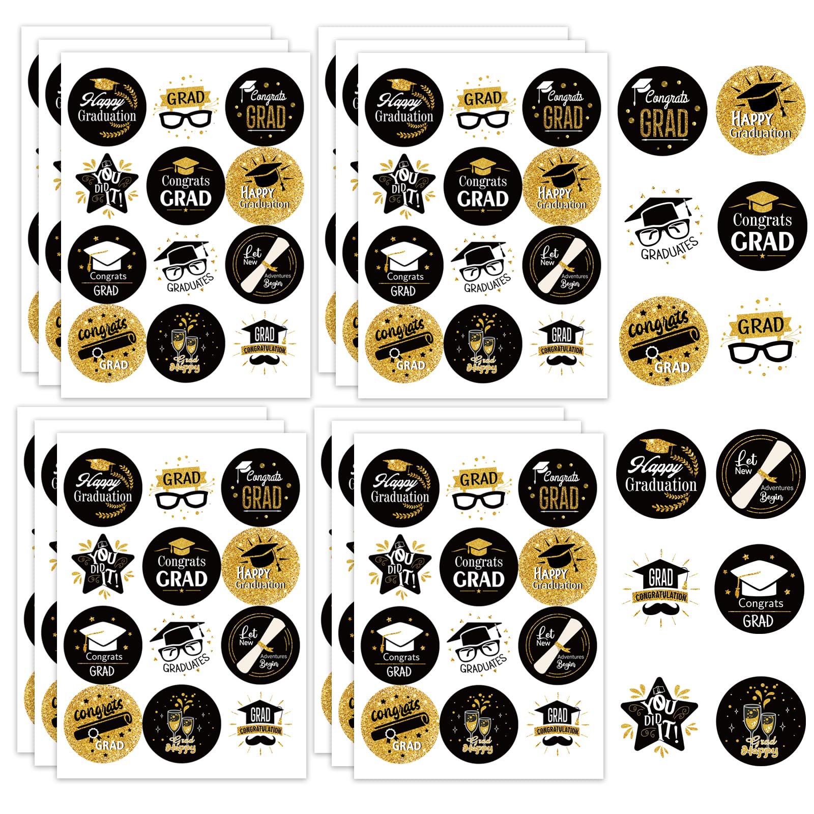 Fyeoxle 10Pack 2025 Graduation Stickers Class of 2025 Round Label Stickers Congrats Grad You Did It Adhesive Stickers Diploma Sealing Decal for Candy