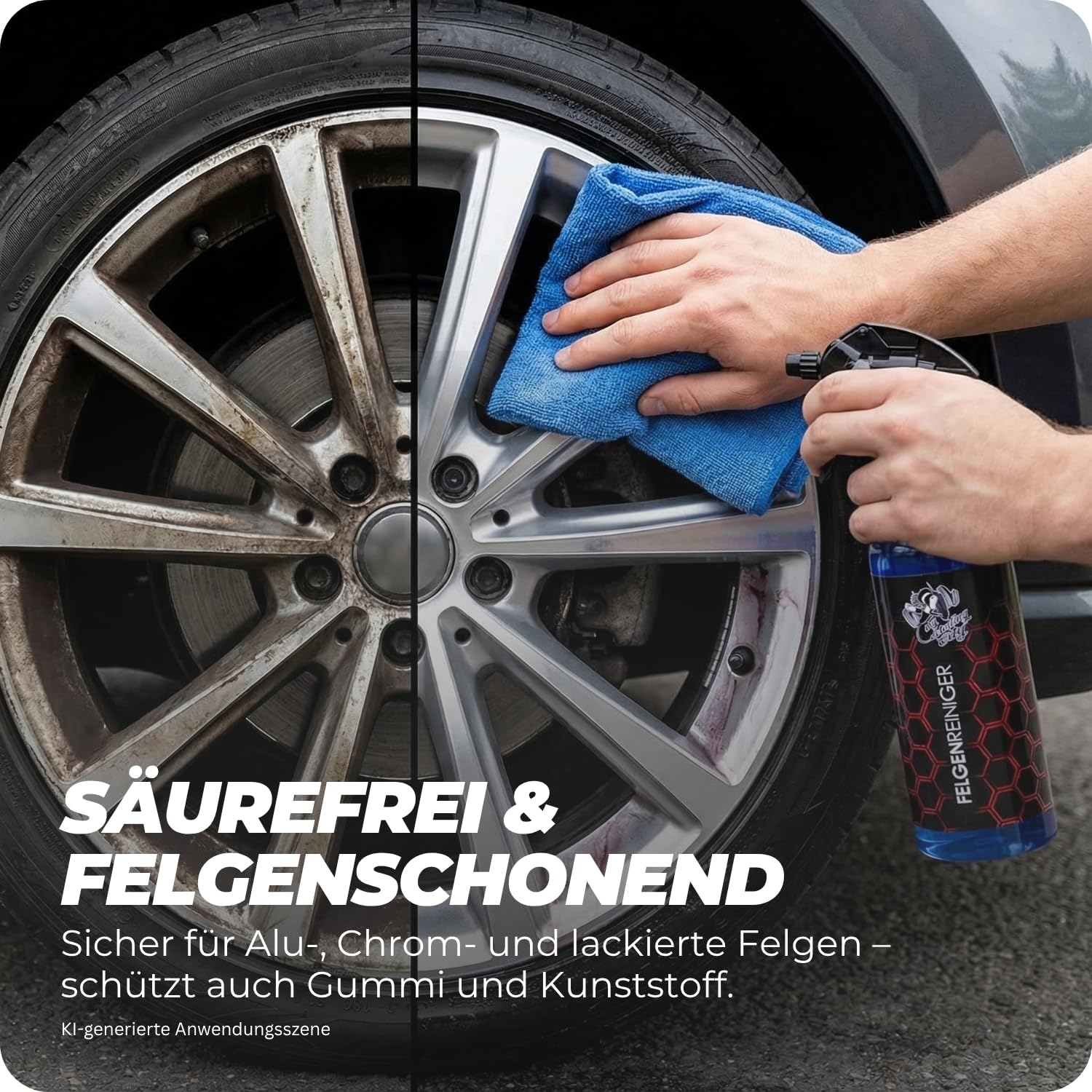 Felgenreiniger 22L / 24,5KG - Kraftvolle Bremsstaub- & Schmutzentfernung - Farbindikator - Säurefrei & materialschonend