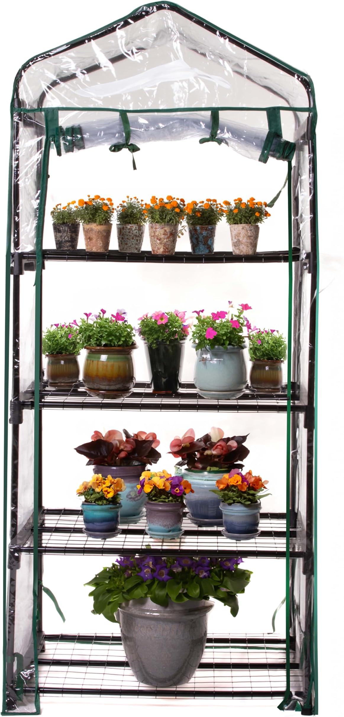 Gardman R687 4-Tier Mini Greenhouse, 27" Long x 18" Wide x 63" High Black