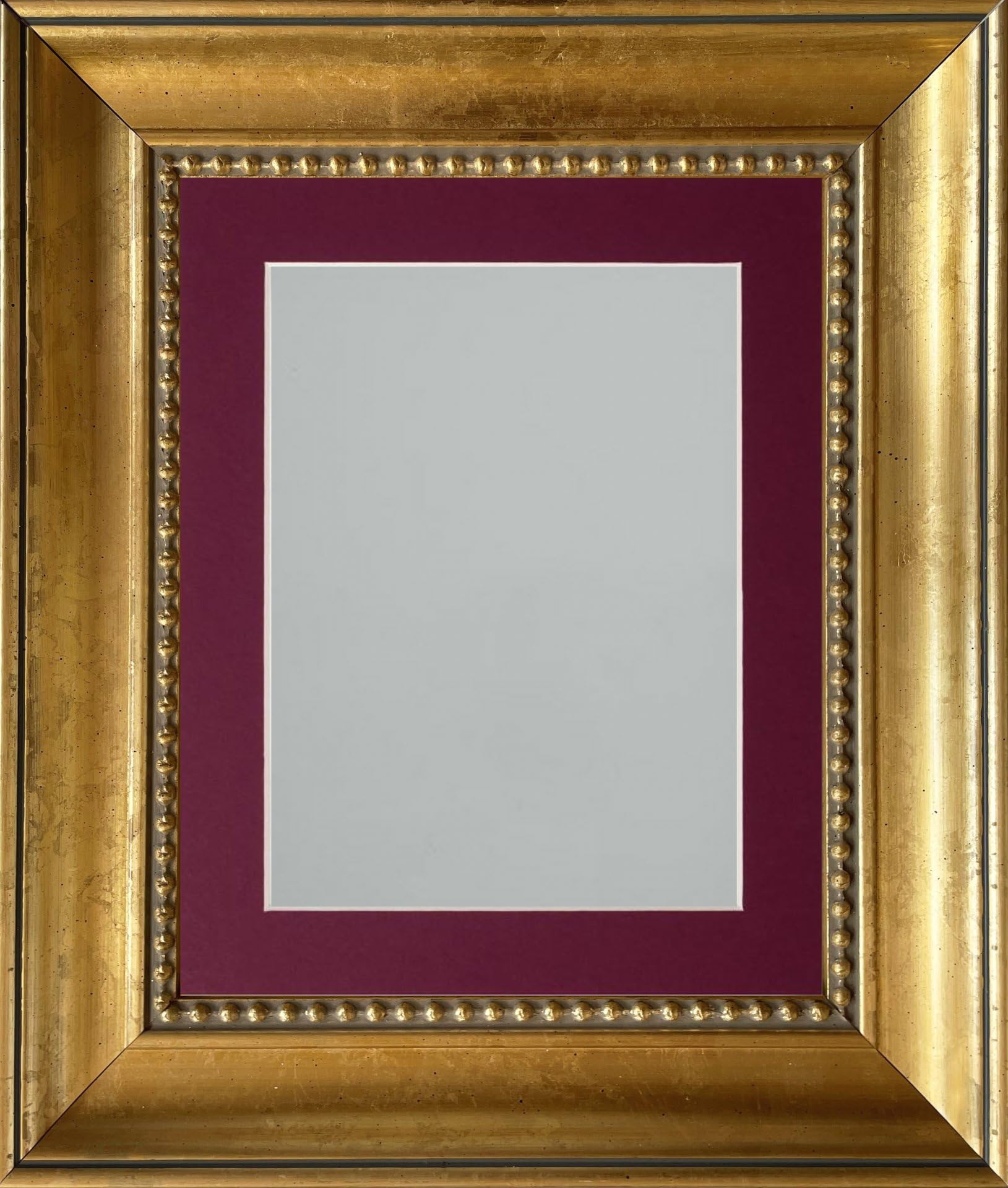 Frame Company Plum Litchfield Gold Ornate Beaded Decorative Wooden A1 Frame With Mount For Image A2 *Choice Of Sizes*
