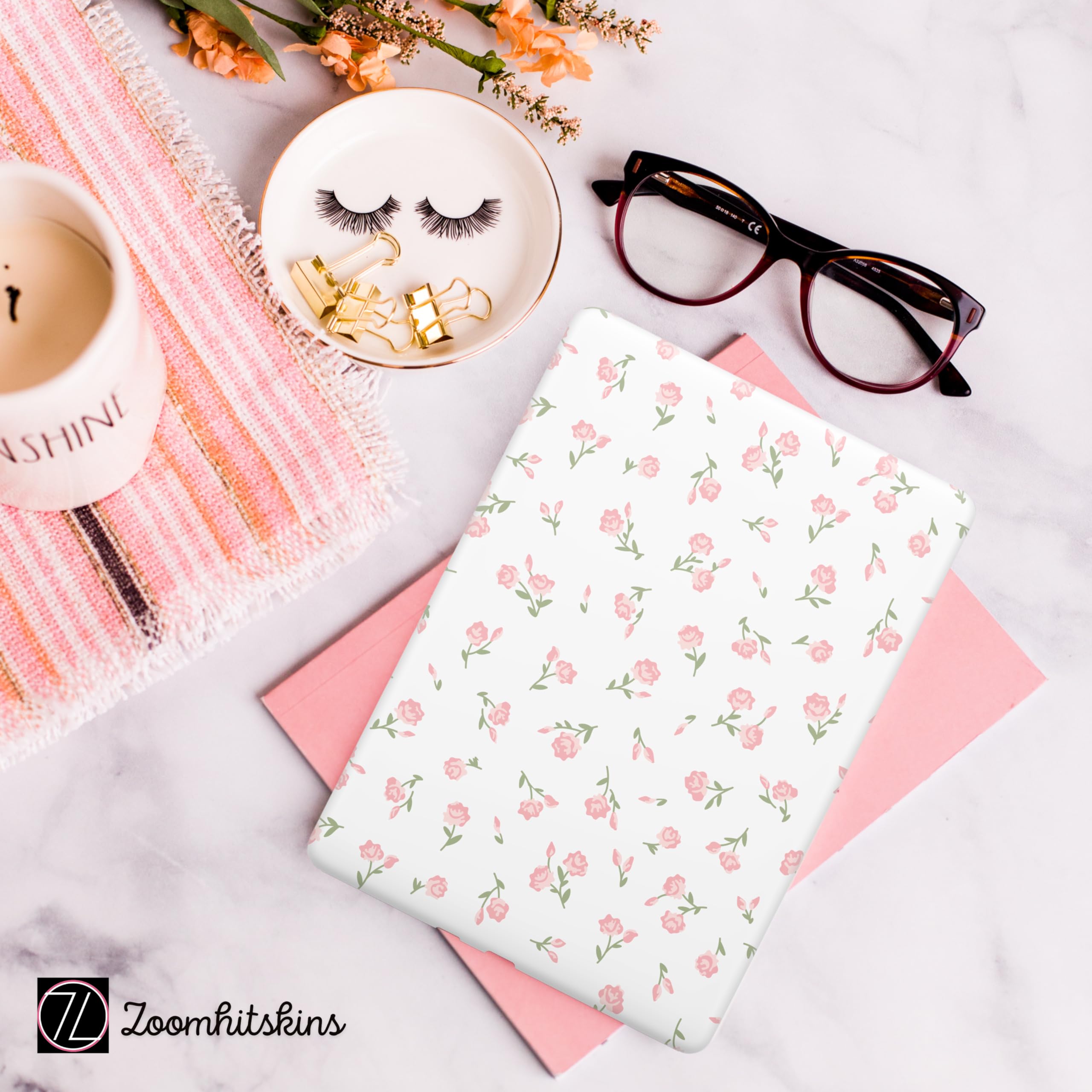 ZOOMHITSKINS Nintendo Switch Skin - Pink Nature Leaves Vintage Design