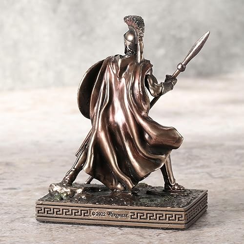 Miniatura 5 de Veronese Design Figura miniatura de resina de 3 pulgadas de King Leonidas of Sparta pintada a mano con acabado de bronce