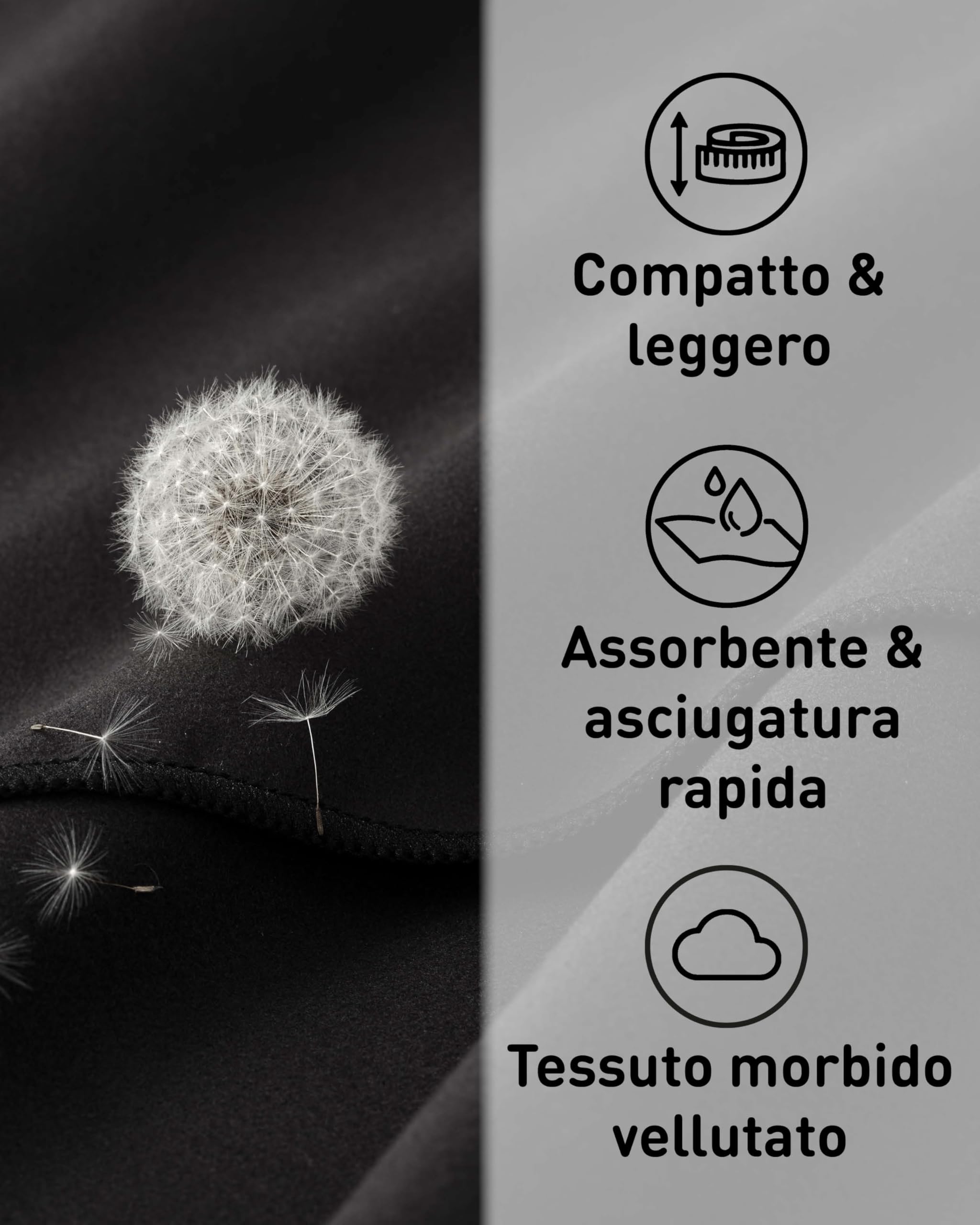 Fit-Flip Asciugamani microfibra - il perfetto telo mare microfibra grande - asciugamano palestra compatto e ultraleggero - asciugamano microfibra - ottimale per viaggio, sport e palestra