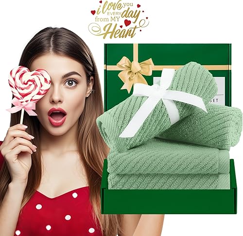 Vista 347 de VOOVA & MOVAS Juego de toallas rojas de baño, 100% algodón, ligeras, suaves, de secado rápido, juego de 6 toallas, 2 toallas de baño grandes de 30 x