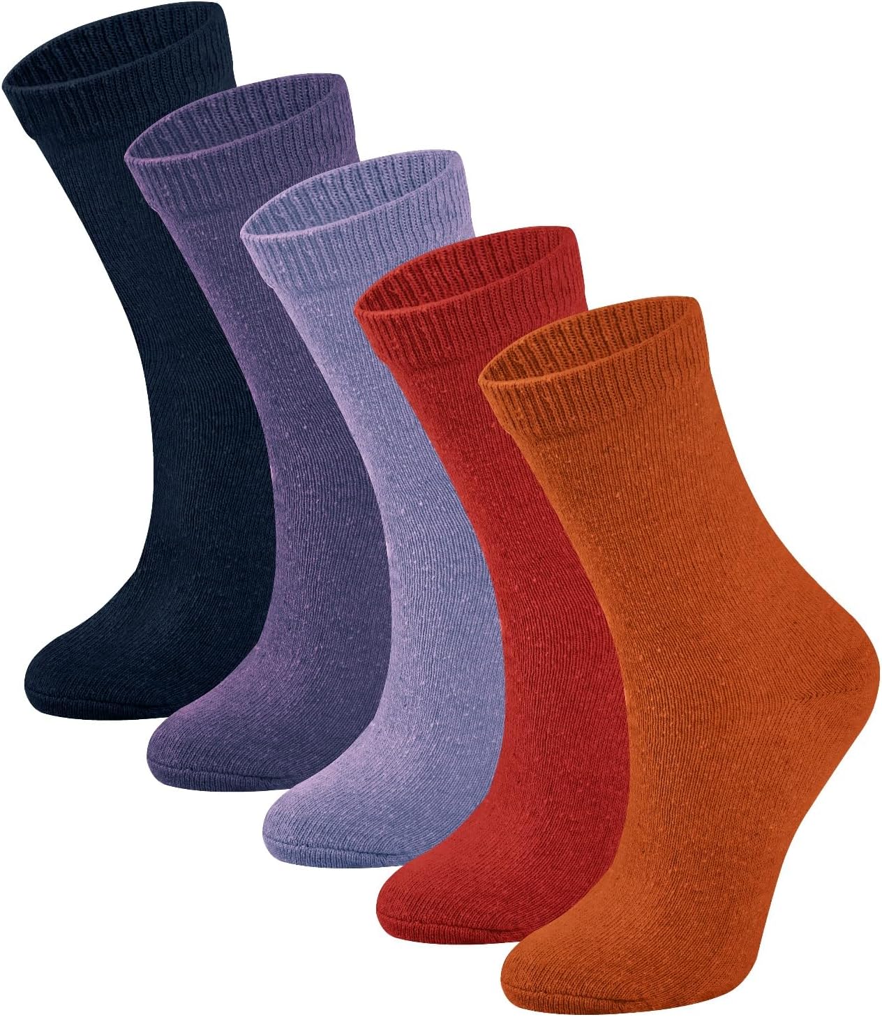 Pack De 5 Pares De Calcetines Térmicos De Lana Para Mujer - Colores Variados, Talla única (EU 36-41), Ideales Para Invierno