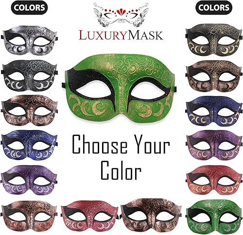 Miniatura 6 de Máscara de mascarada para hombre, máscara de aspecto antiguo para Halloween, fiesta veneciana, fiesta de máscaras y baile de máscaras