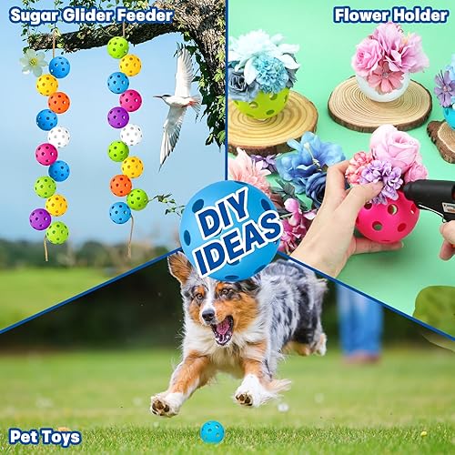 Vista 31 de Coopay Paquete de 14/48 pelotas de práctica de béisbol, bolas de entrenamiento de plástico, bolas de softball huecas ligeras para golpe