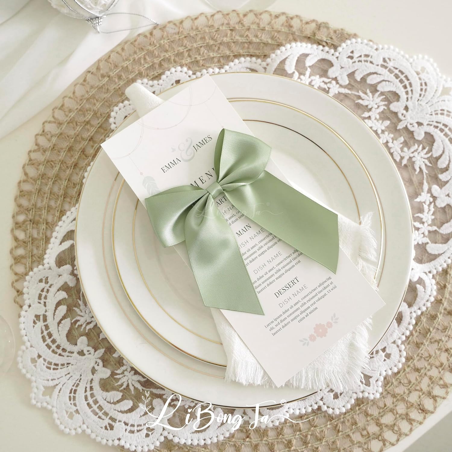 4.5" Satin Ribbon Sage Green Bows for Gift Wrapping, Twist Tie Bows, Cute Bows for Crafts, Party Favors, Premade Bows Pre-Tied Decorative Bows for Flower Bouquets Candy Apple Bows-24 Counts - Image 5