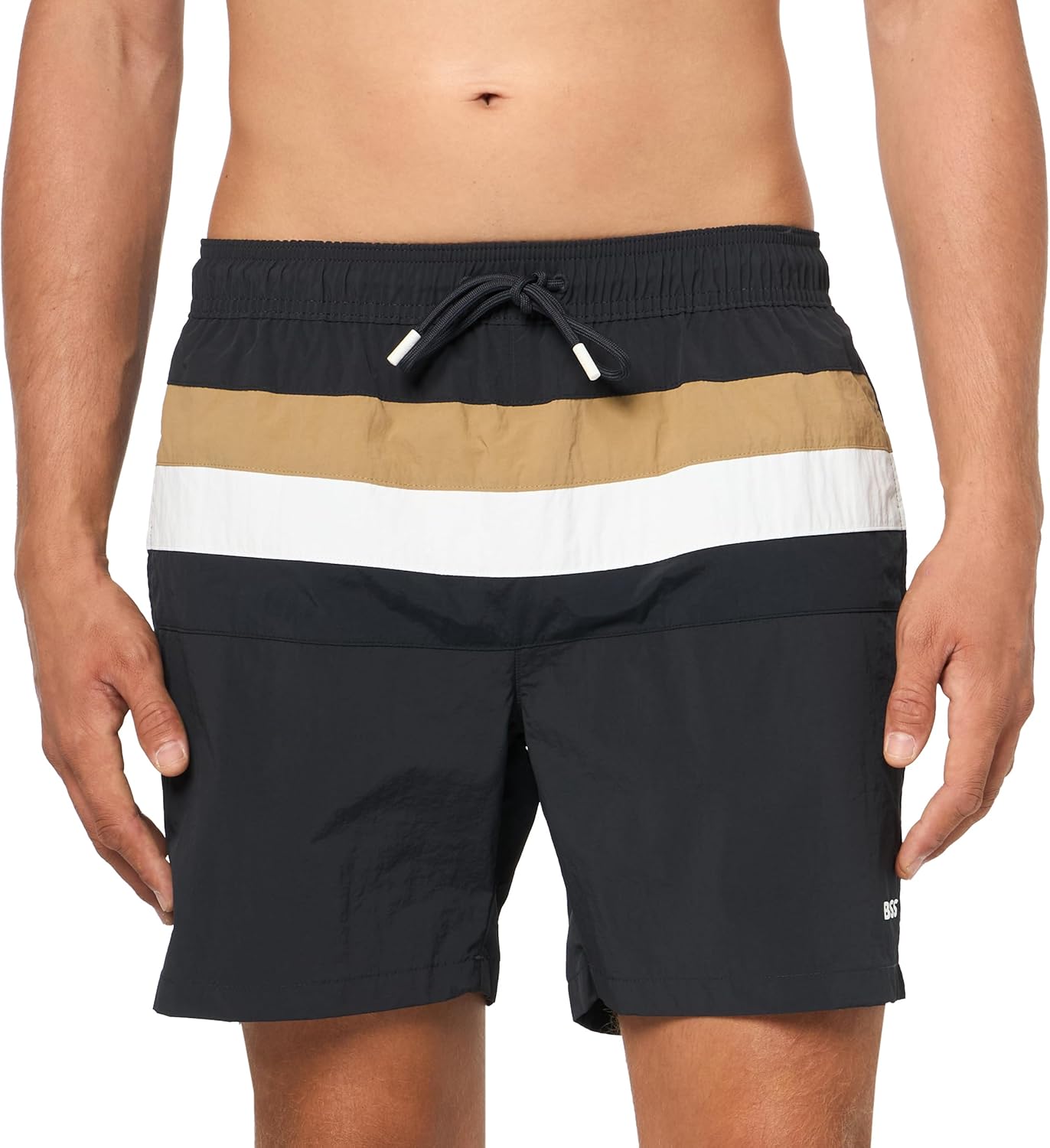 BOSS Men's Iconic Color Block Swim Trunk
