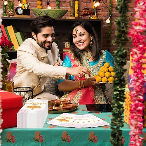 Miniatura 7 de 100 servilletas de papel Happy Diwali, decoración de Diwali Deepawali Festival de luces, servilletas de papel decorativas, servilletas de cóctel