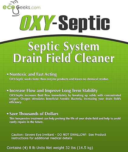ecoGeeks OXY-Septic Drain Field De-Clogger, Limpiador, Mantenedor