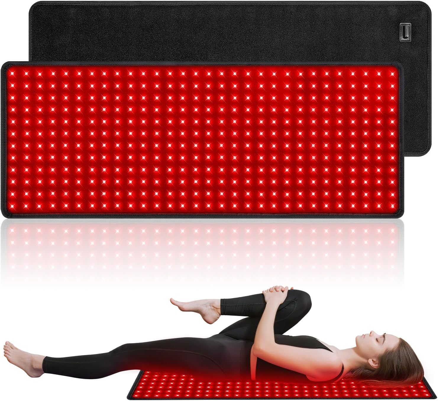 Red Light Therapy for Body, 31.5" x 12" Large Red Light Therapy Belt Pad for Back Belly Shoulder Muscle Pain Relief, Portable 660nm 850nm Home Heating Light Therapy Wrap Belt