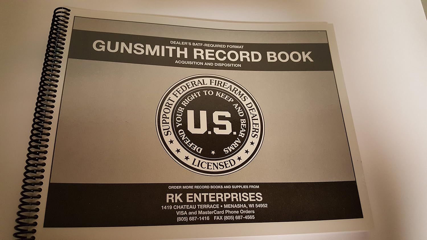 Gunsmith Log Record Book (1000 Entry) Gunsmith Log Book/Journal/Logbook
